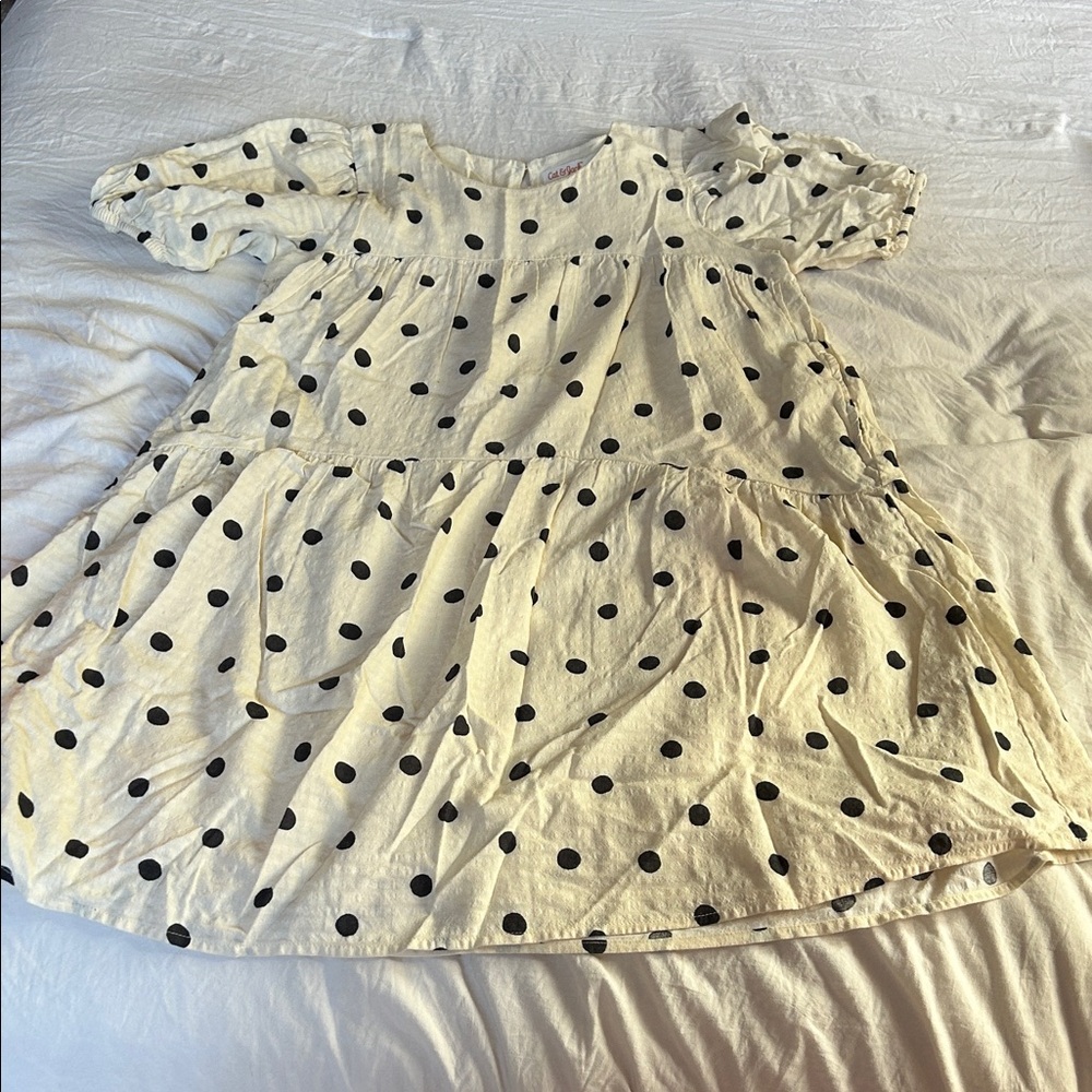 Cat & Jack Cream Dress with Black Dots